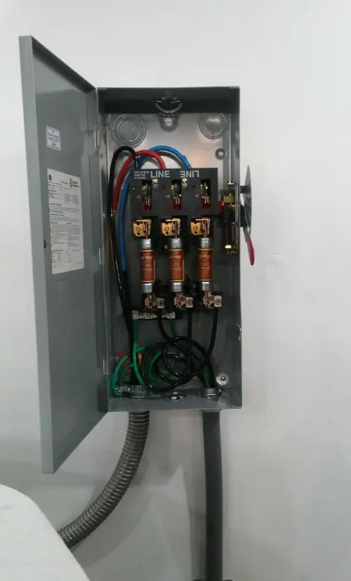 Three-phase disconnect switch installed for Electrical Wiring & Rewiring in Chalfont
